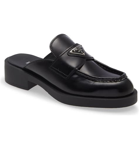 prada logo platform loafer mule|prada lace up shoes.